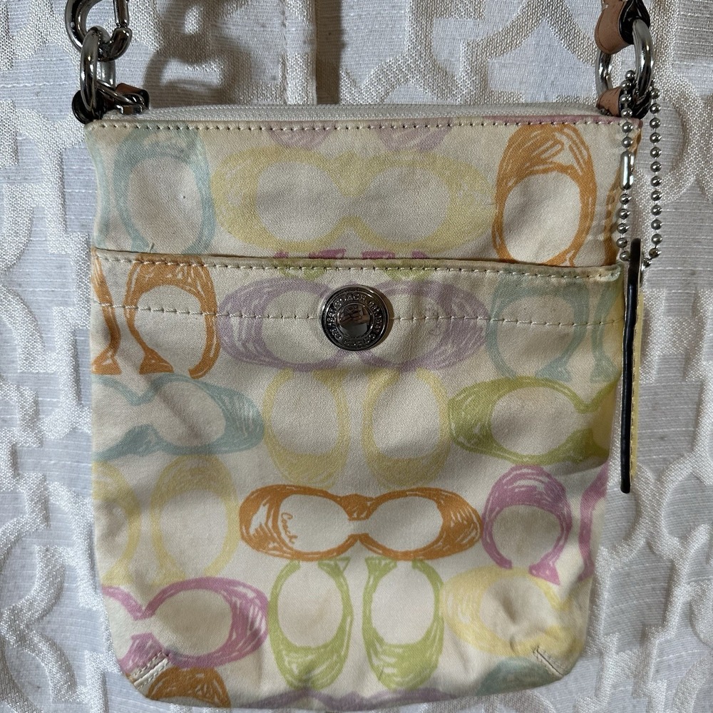 Coach Scribble F13334 Multicolor Signature Crossbody Bag / Purse